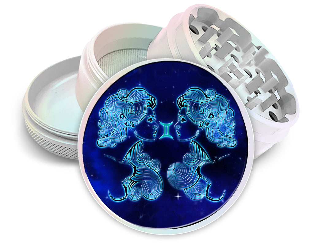 Gemini Zodiac Sign Spice Grinder White Grinder