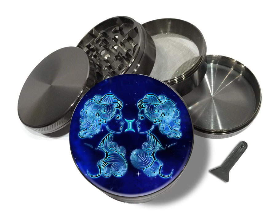 Gemini Zodiac Sign Spice Grinder Grey Grinder