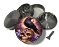 Raven Crowned Crystal Skull Spice Grinder Grey Grinder
