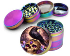 Raven Crowned Crystal Skull Spice Grinder Rainbow Grinder