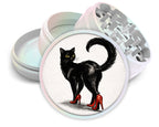 Noir Cat in Red Heels Spice Grinder White Grinder