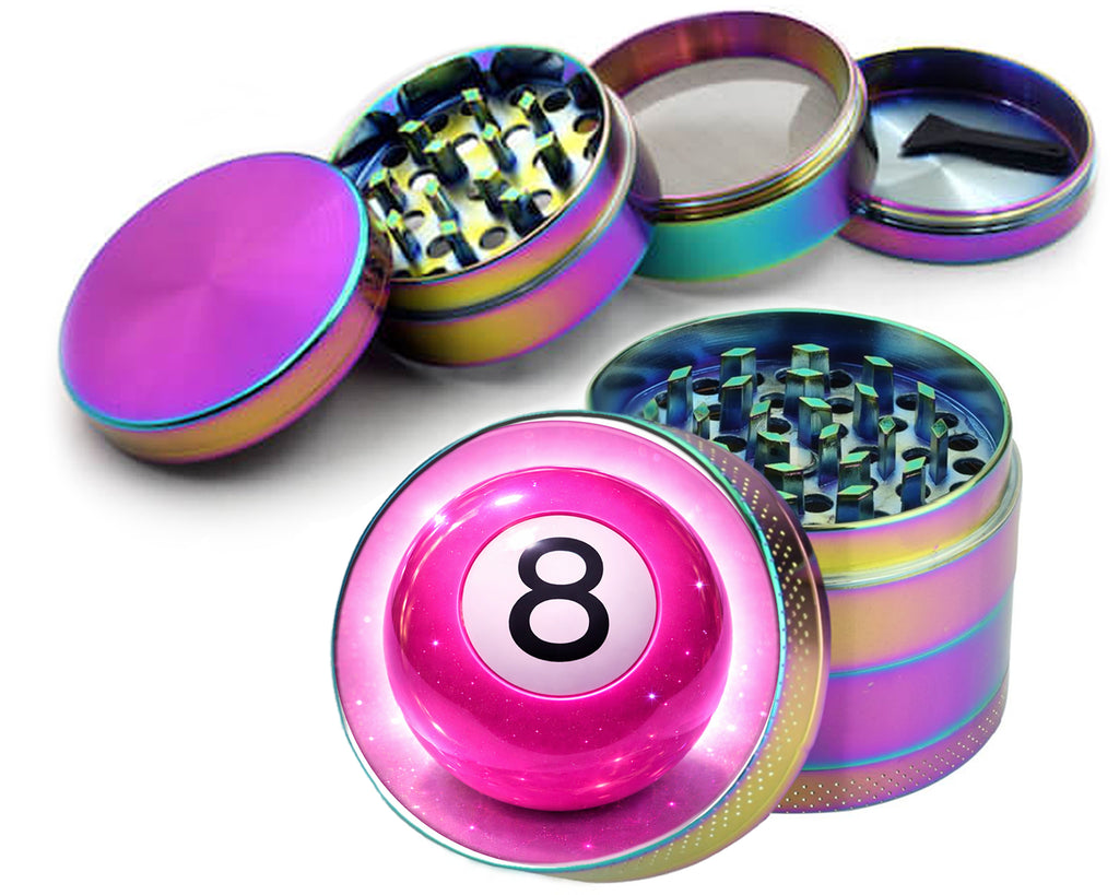 Sparkly Pink 8 Ball Cosmic Pool Aesthetic Spice Grinder Rainbow Grinder