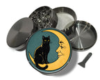 Midnight Cat & Crescent Moon Spice Grinder Grey Grinder