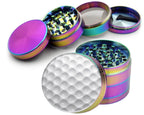 White Dimpled Golf Ball Spice Grinder Rainbow Grinder