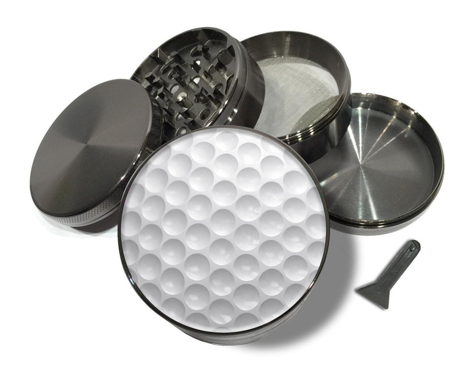 White Dimpled Golf Ball Spice Grinder Grey Grinder