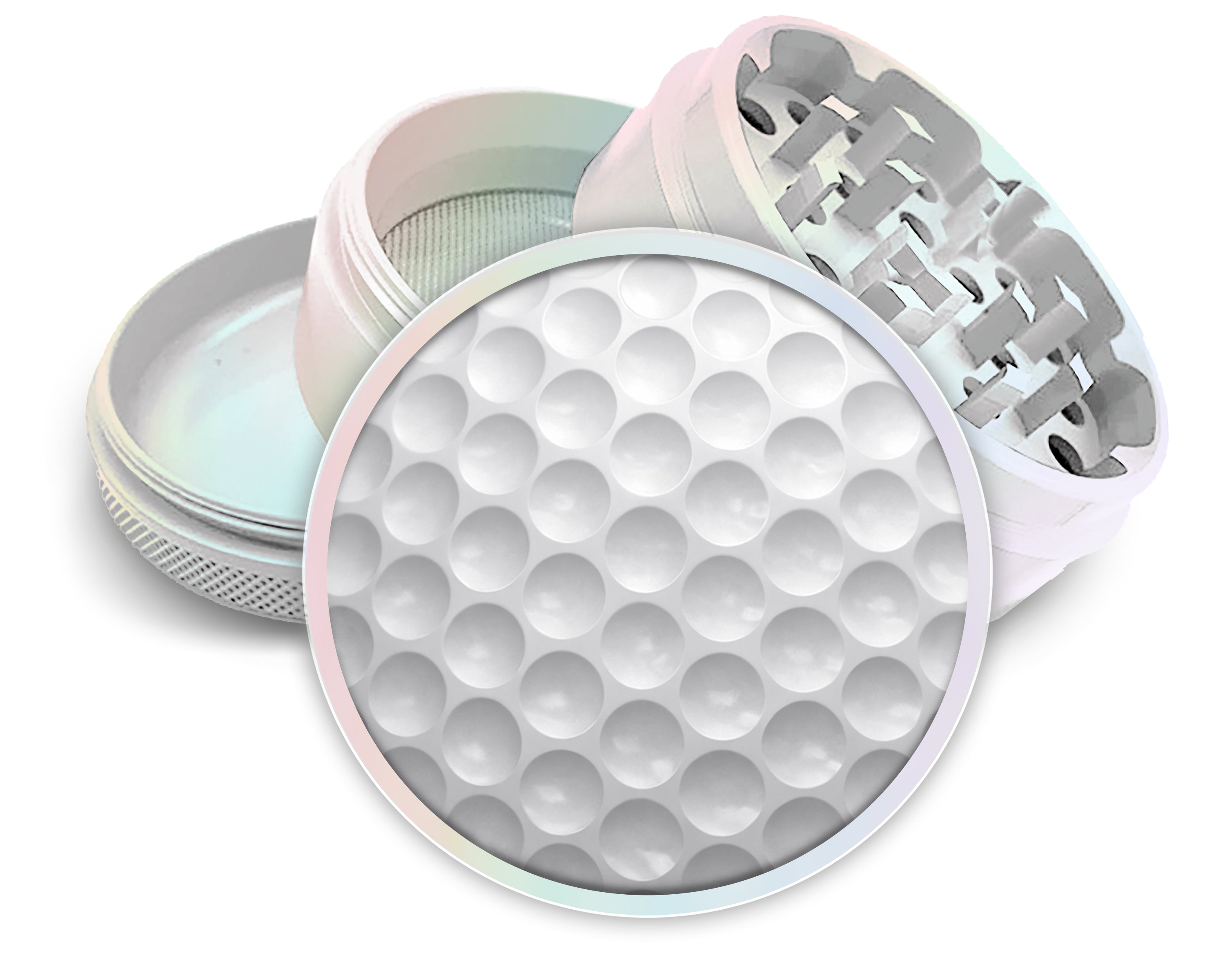 White Dimpled Golf Ball Spice Grinder White Grinder