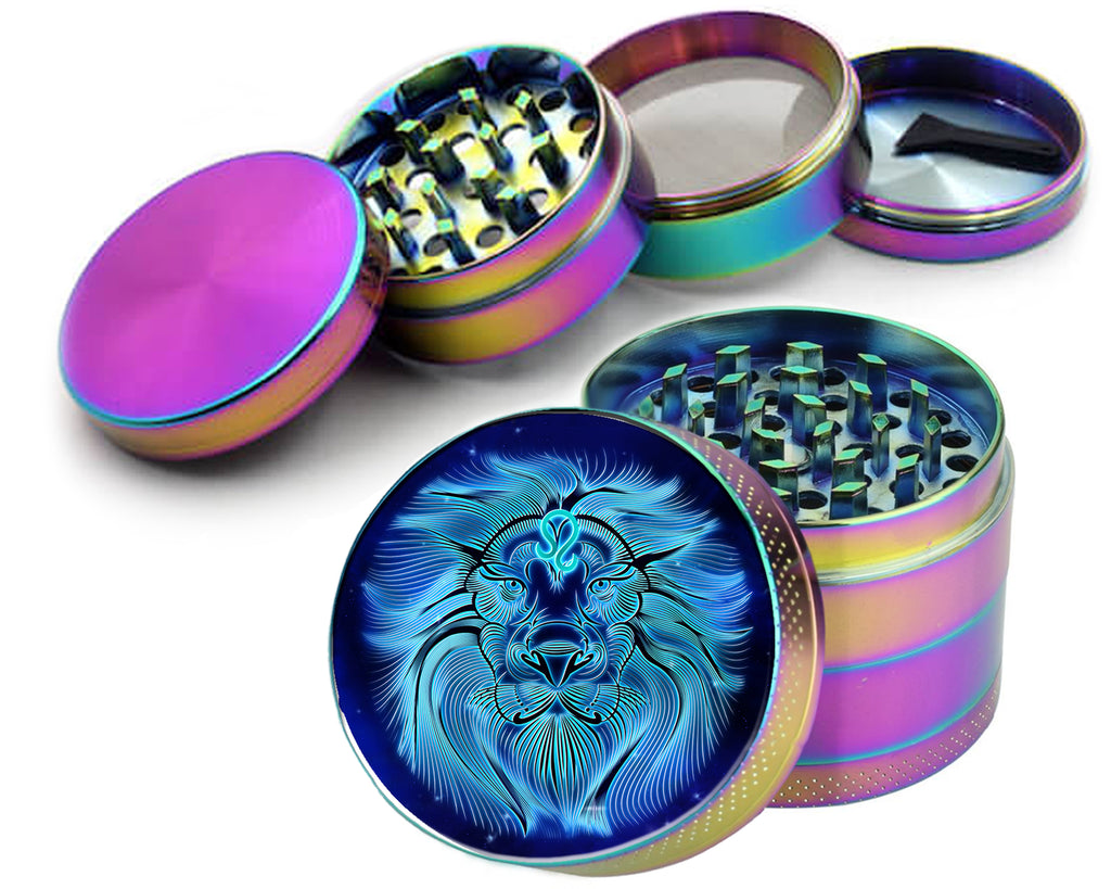 Leo Zodiac Astrology Spice Grinder Rainbow Grinder