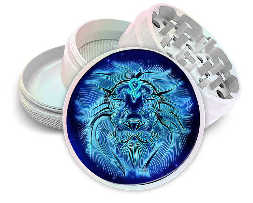 Leo Zodiac Astrology Spice Grinder White Grinder