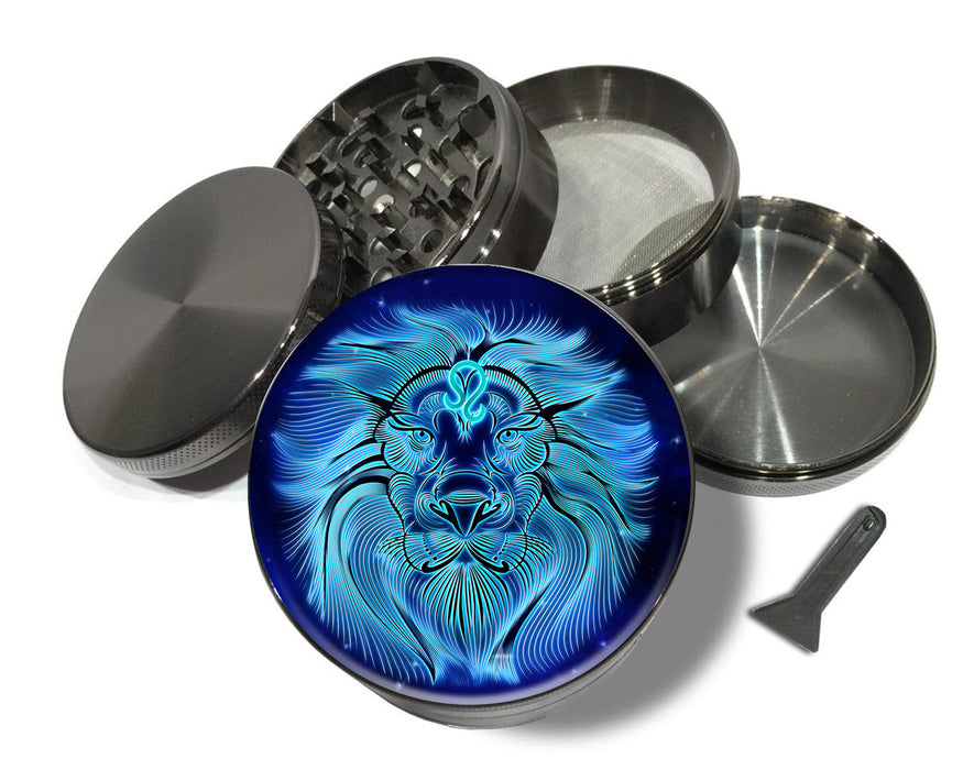 Leo Zodiac Astrology Spice Grinder Grey Grinder