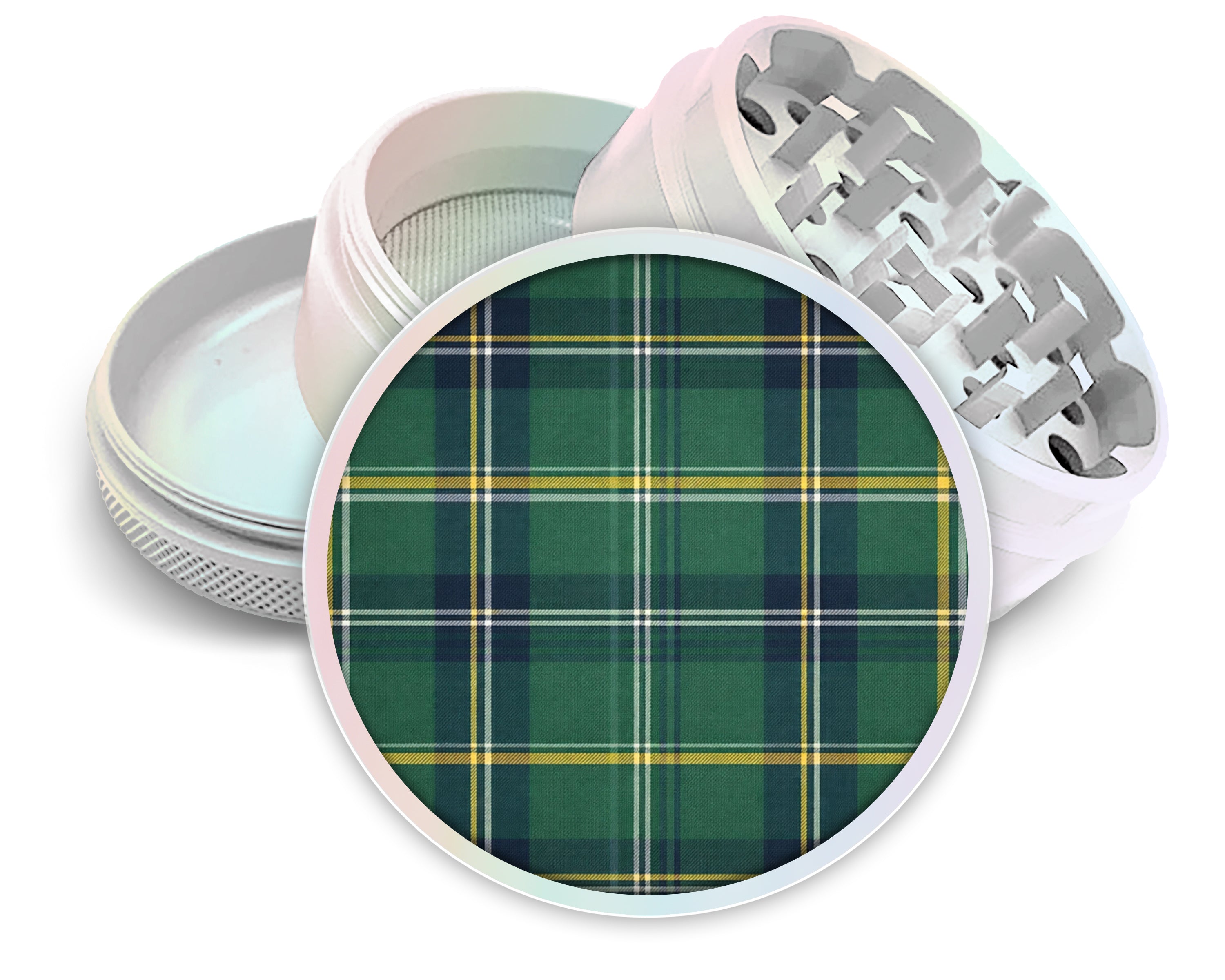 Green Navy Golf Tartan Spice Grinder White Grinder
