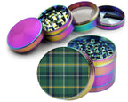 Green Navy Golf Tartan Spice Grinder Rainbow Grinder
