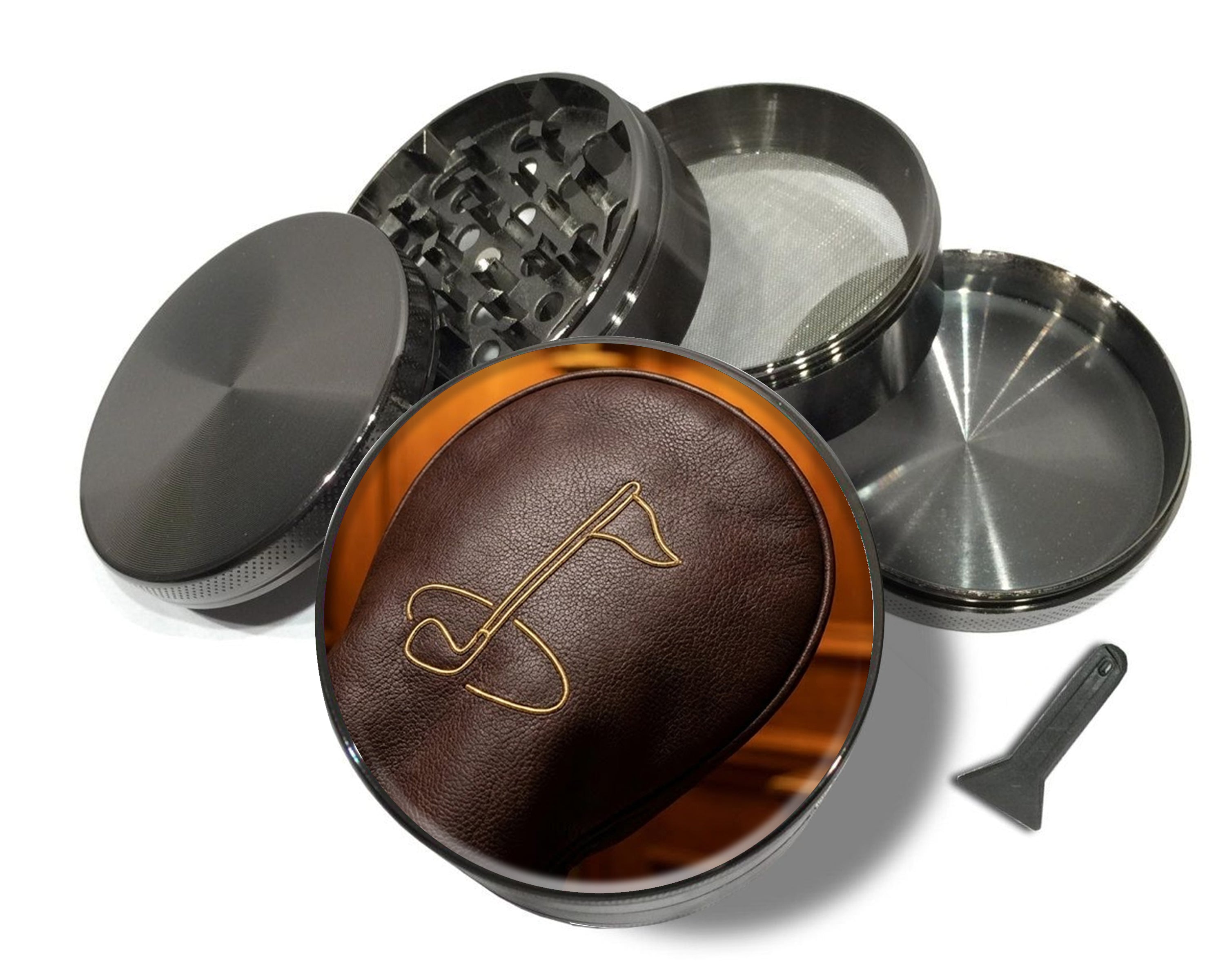 Leather Golf Bag Spice Grinder Grey Grinder