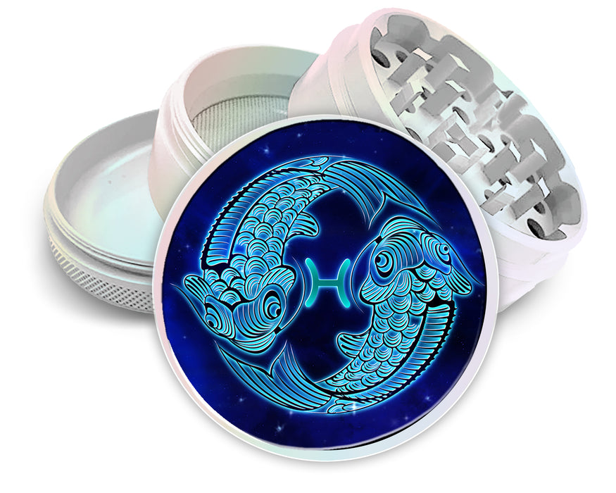 Pisces Zodiac Sign Astrology Spice Grinder White Grinder