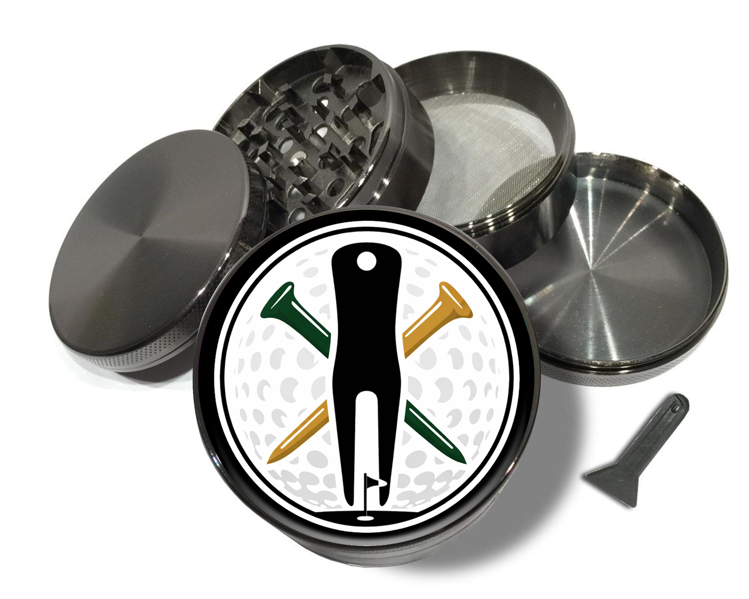 Golf Tee Divot Tool Spice Grinder Grey Grinder