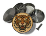 Vintage Fierce Tiger Head Traditional Tattoo Design Spice Grinder Grey Grinder