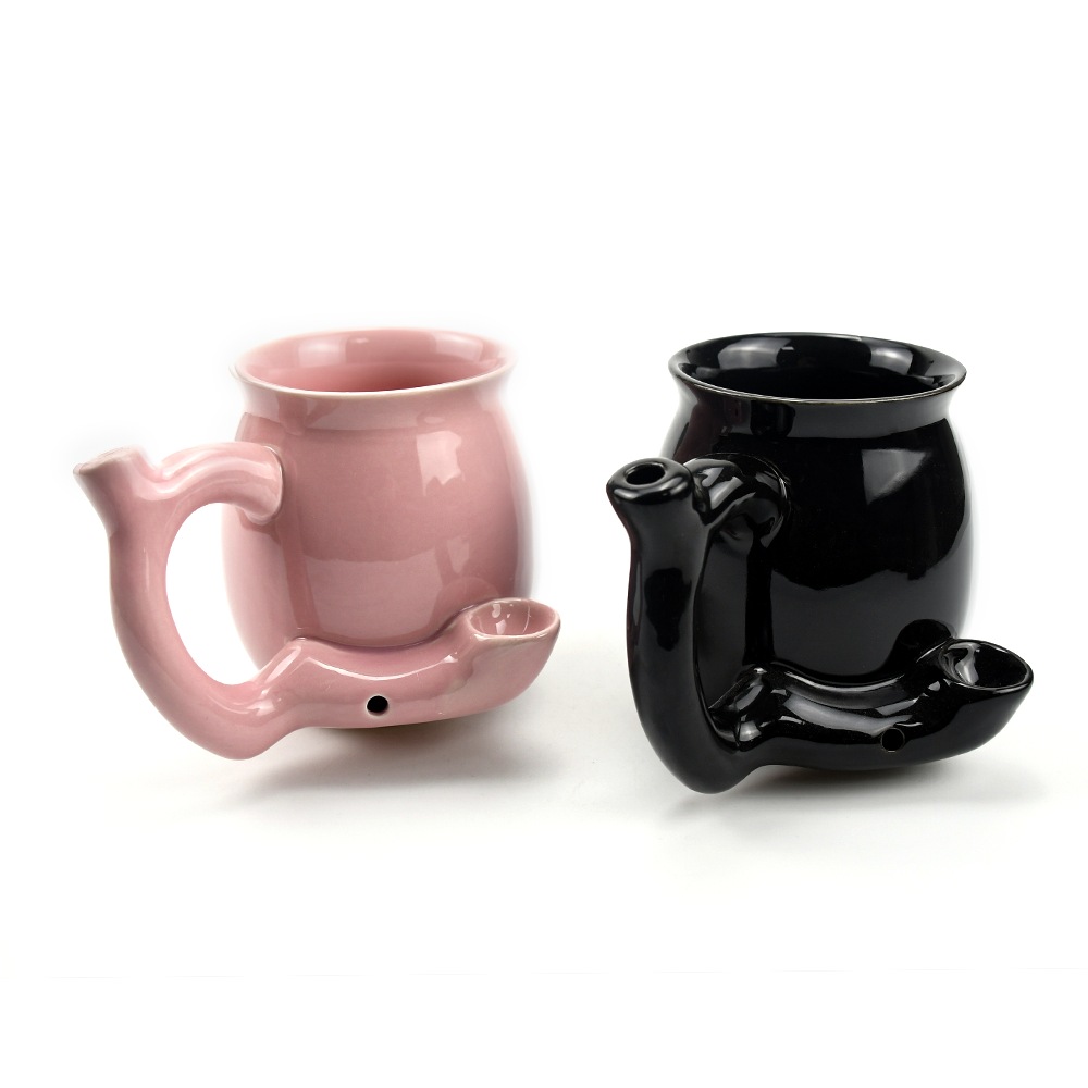 Sip N' Sesh Ceramic Mug and Pipe | Pipe Mug For Coffee, Tea and Dry Herb