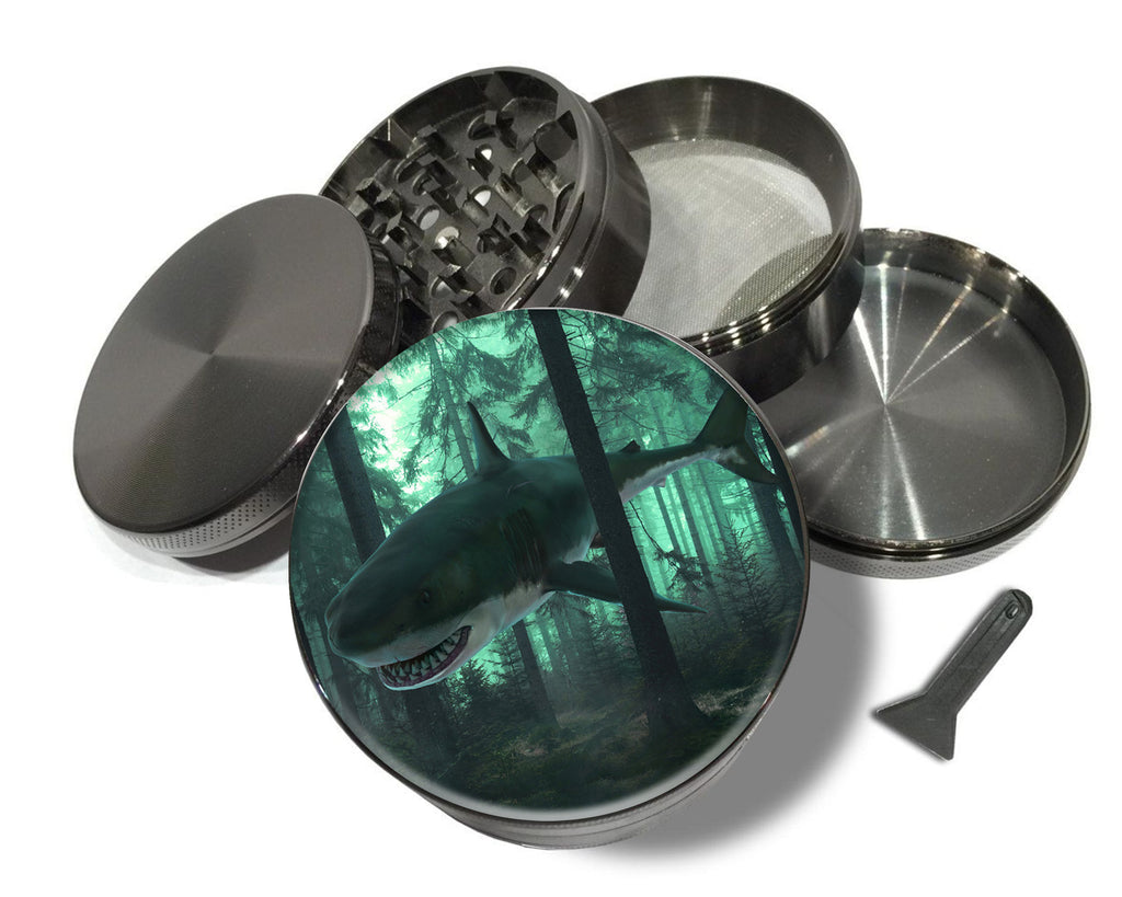 Great White Shark in the Forest Spice Grinder Grey Grinder