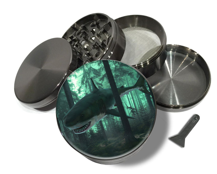 Great White Shark in the Forest Spice Grinder Grey Grinder