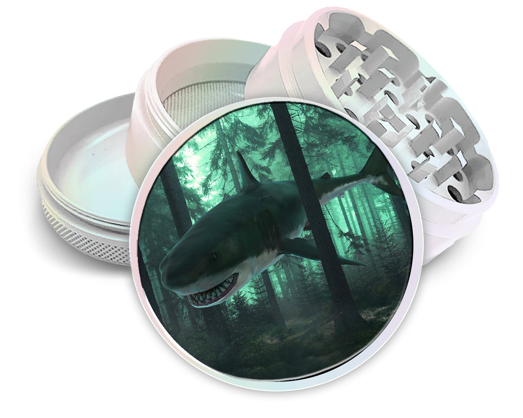 Great White Shark in the Forest Spice Grinder White Grinder
