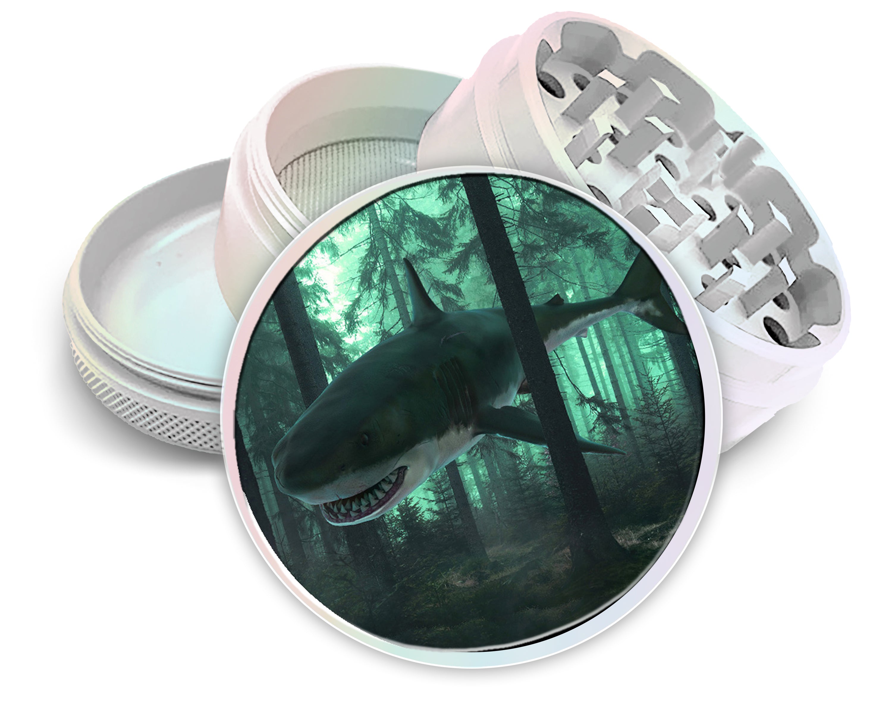 Great White Shark in the Forest Spice Grinder White Grinder