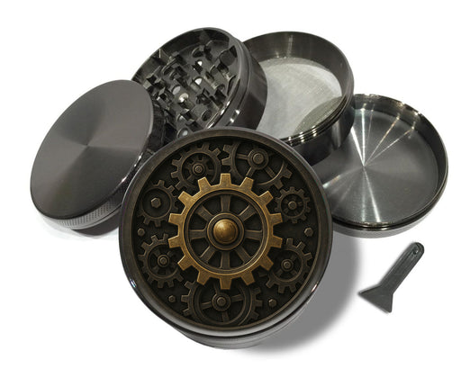 Steampunk Gear Clockwork Circle Art Spice Grinder Grey Grinder