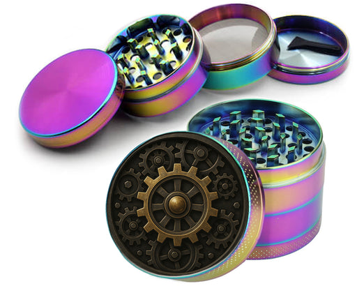 Steampunk Gear Clockwork Circle Art Spice Grinder Rainbow Grinder