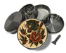 Classic Skull and Roses Flash Tattoo Design Spice Grinder Grey Grinder