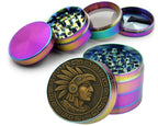 Ancient Mayan Warrior Medallion Art Spice Grinder Rainbow Grinder