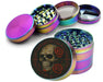 Dark Skull with Red Roses Gothic Ink Style Spice Grinder Rainbow Grinder