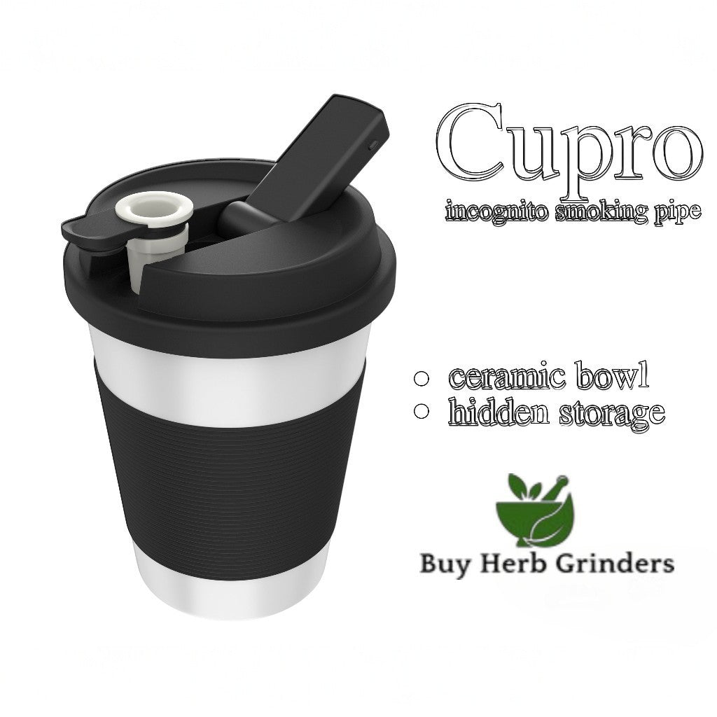 White Cupro Ceramic Novelty Mug - Dual-Chamber Design with Filtration and Removable Bowl