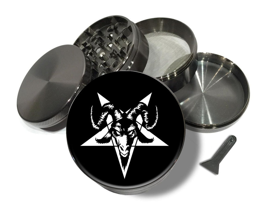 Goat Skull Satanic Spice Grinder Grey Grinder