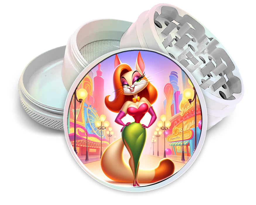 Jessica Rabbit as a Cat Grinder, Bombshell Feline Animated Spice Grinder White Grinder