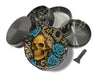 Gothic Skull with Roses and Chains Tattoo Aesthetic Spice Grinder Grey Grinder