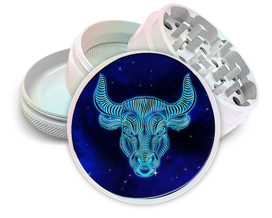 Taurus Zodiac Grinder Spice Grinder White Grinder