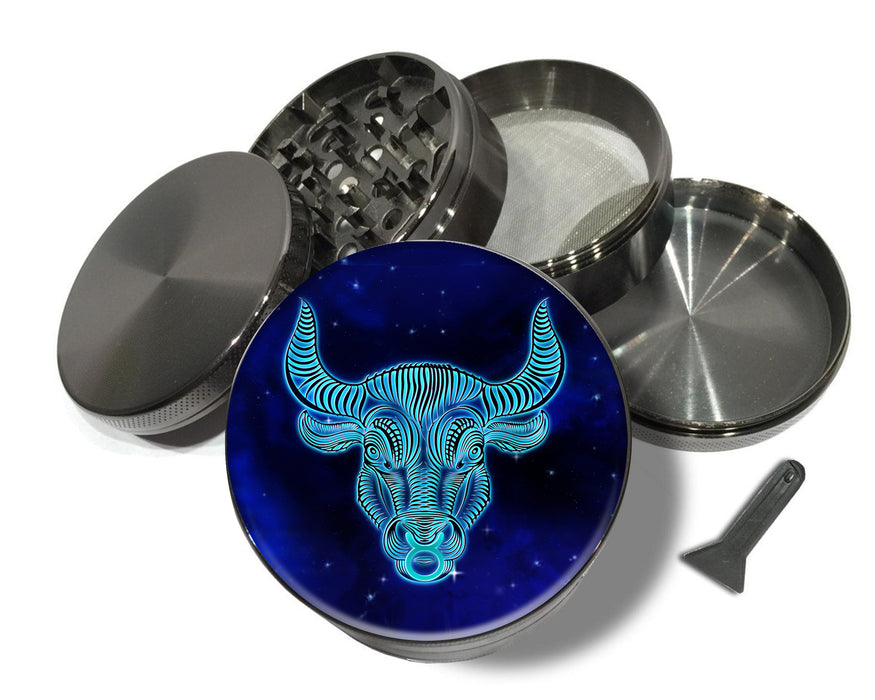 Taurus Zodiac Grinder Spice Grinder Grey Grinder