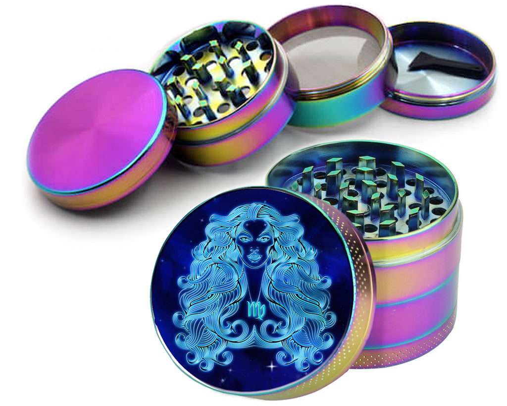 Virgo Zodiac Sign Spice Grinder Rainbow Grinder