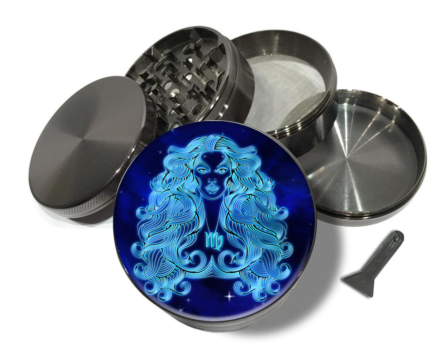 Virgo Zodiac Sign Spice Grinder Grey Grinder