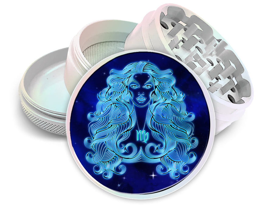 Virgo Zodiac Sign Spice Grinder White Grinder