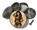 Pin-Up Girl with Tattoos Classic Rockabilly Style Spice Grinder Grey Grinder