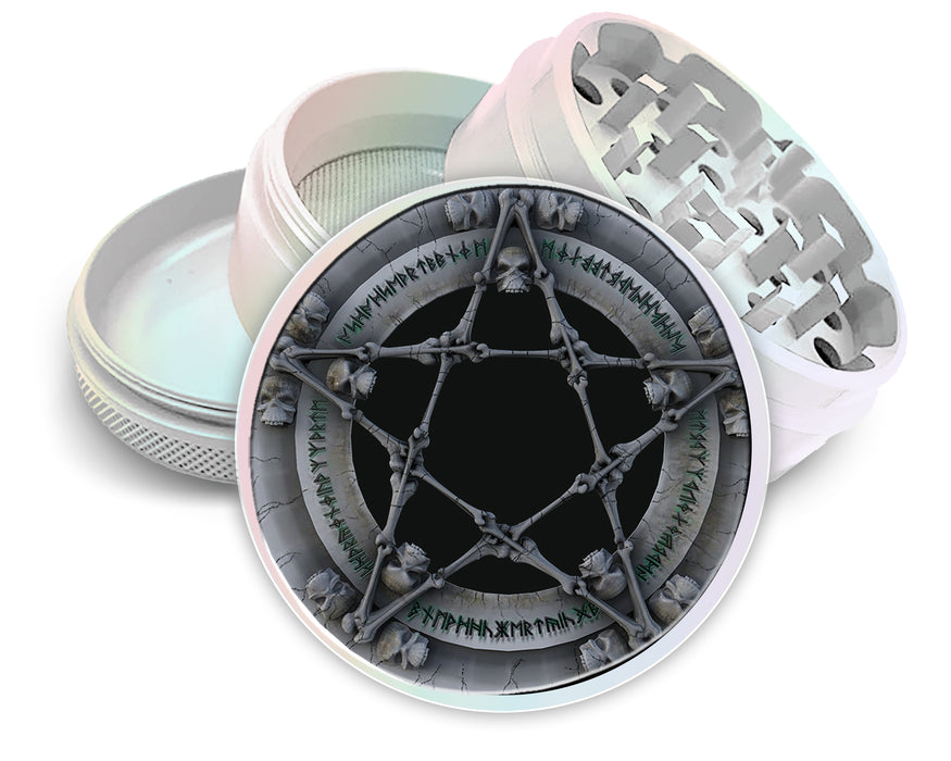 Skull & Bones Pentagram Spice Grinder White Grinder