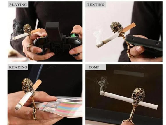 Skull & Bone Cigarette Holder For Your Finger, Cigarette Holder, Manly Skull Cigarette Holder For Fingers, Cigarette Holder For Smoking