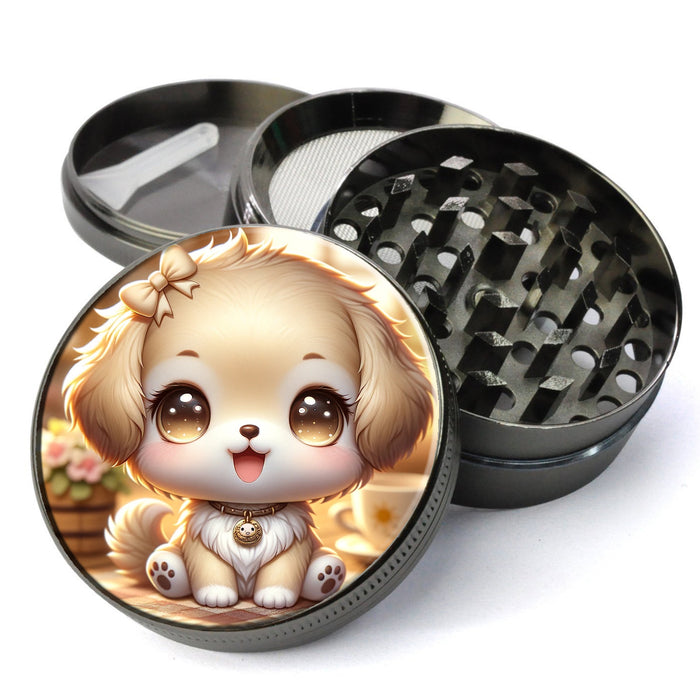 Cute Chibi Puppy Herb Grinder, Adorable Chibi Anime Dog Grinder, Large Grinder, Herb Grinder