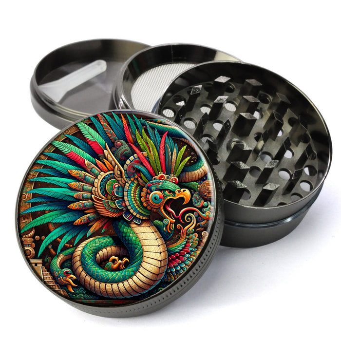 Traditional Quetzalcoatl Aztec Herb Grinder, 'Feathered Serpent' deity, Mesoamerican, Mexican Herb Grinder, Grinder