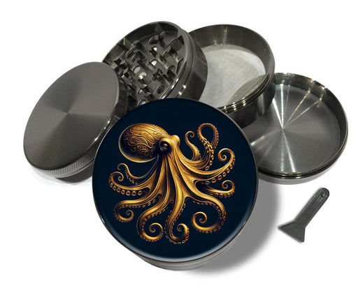 Vintage Golden Octopus Spice Grinder Grey Grinder