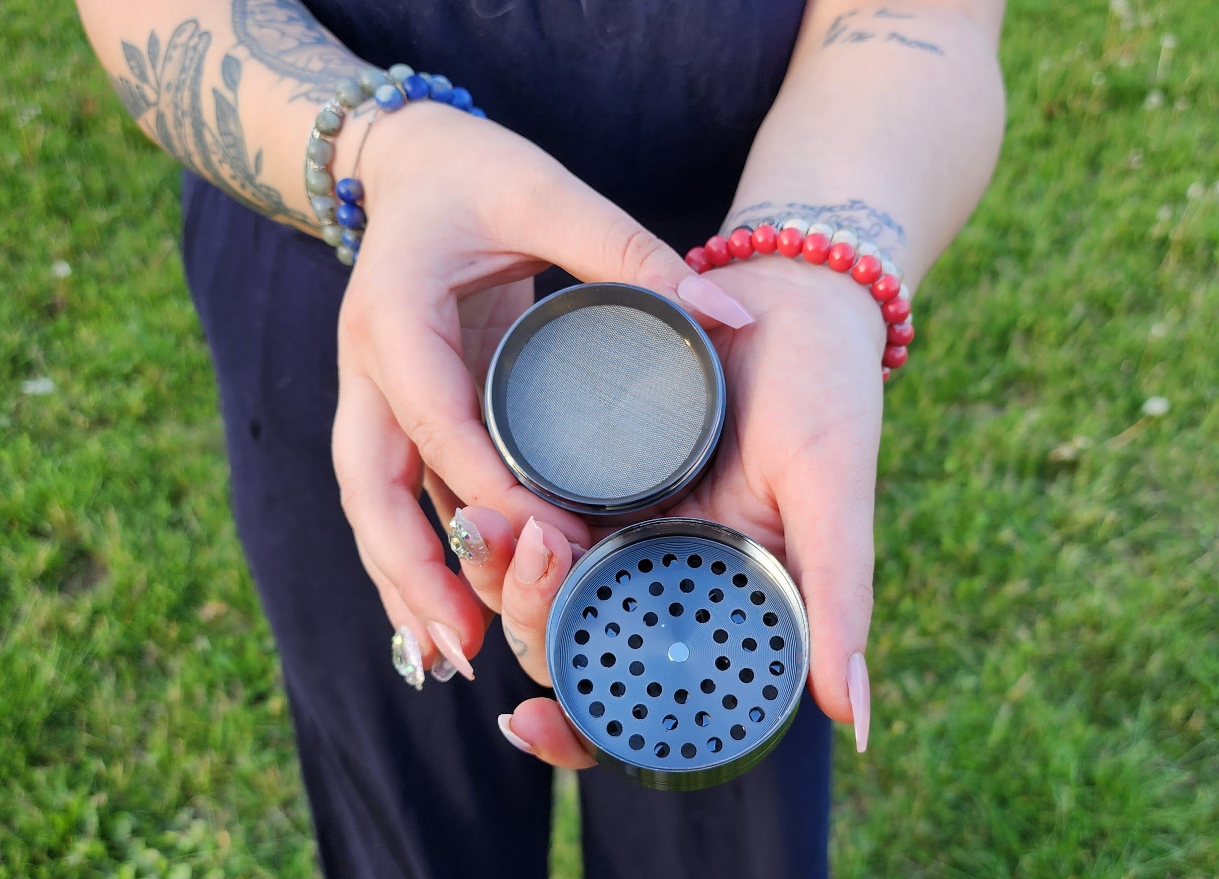 Customized Grinder - You add any design/picture/image/phrase XL Metal 4 Chamber Herb Grinder With Fine Screen - Custom Grinders