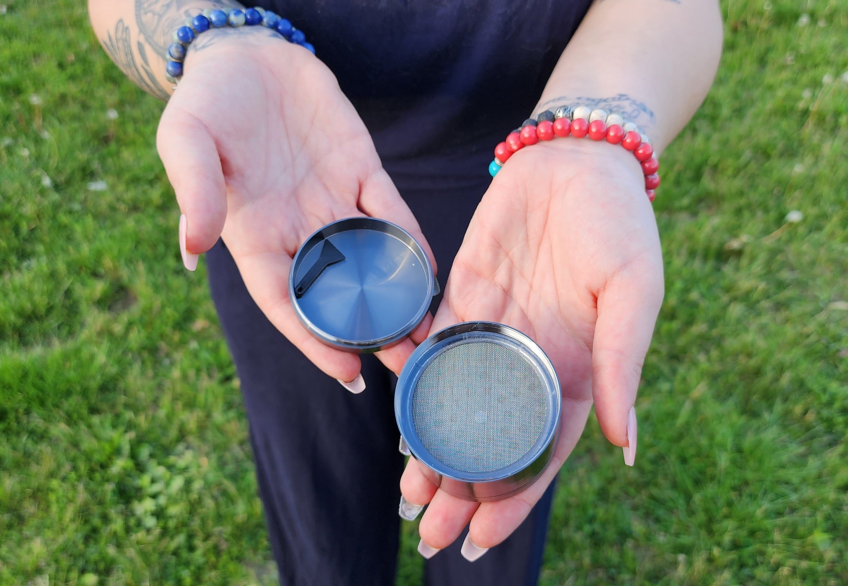 Customized Grinder - You add any design/picture/image/phrase XL Metal 4 Chamber Herb Grinder With Fine Screen - Custom Grinders