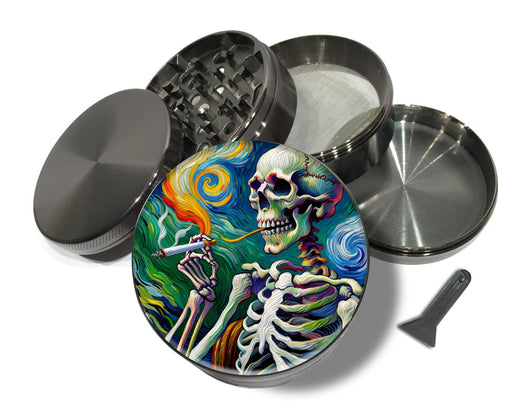 Skeleton Grinder Van Gogh Style Spice Grinder Grey Grinder