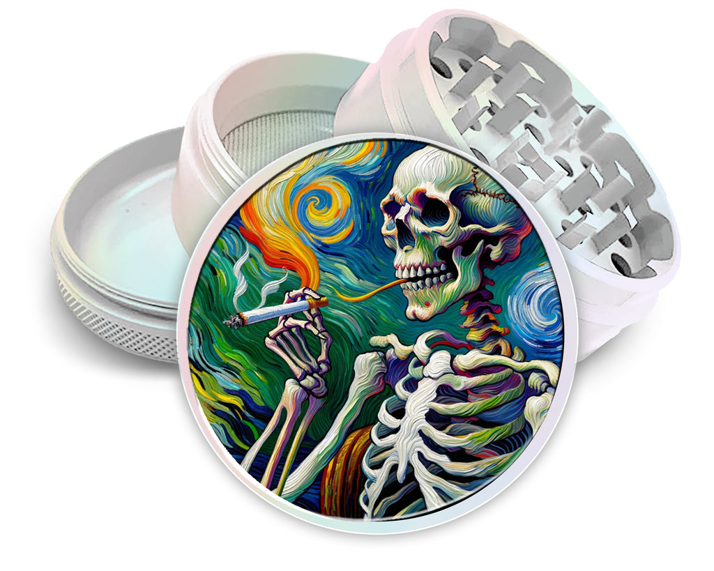 Skeleton Grinder Van Gogh Style Spice Grinder White Grinder