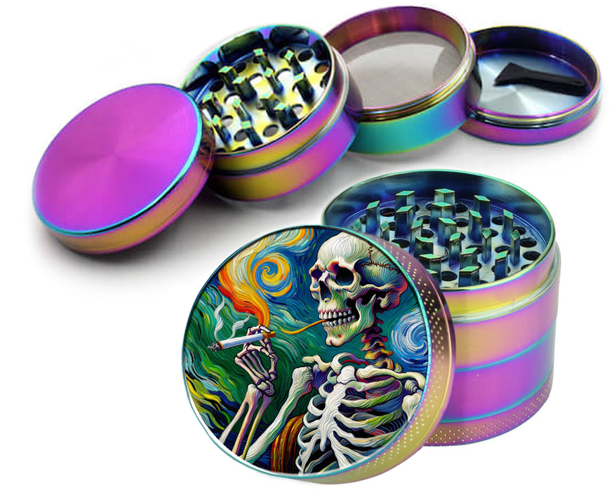 Skeleton Grinder Van Gogh Style Spice Grinder Rainbow Grinder