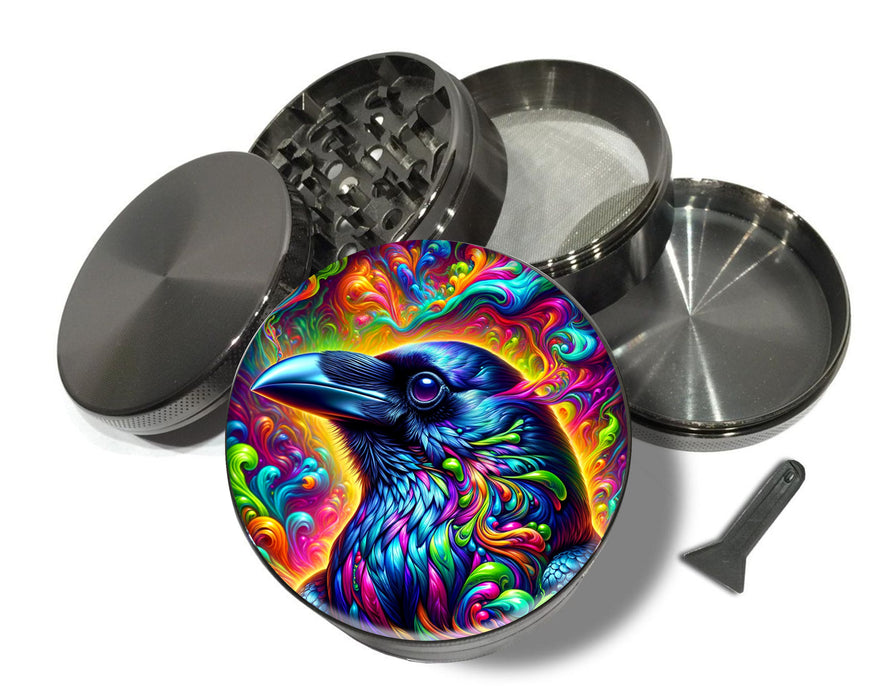 Trippy Raven Spice Grinder Grey Grinder